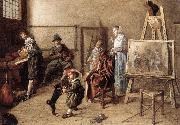 MOLENAER, Jan Miense, Painter in His Studio, Painting a Musical Company ag